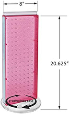 Azar 700508-PNK 8-Inch W by 20-Inch H Revolving Pink Pegboard Counter Unit, Pink - Image 2