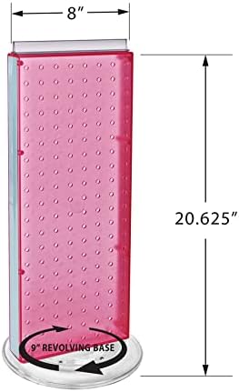 Azar 700508-PNK 8-Inch W by 20-Inch H Revolving Pink Pegboard Counter Unit, Pink - Image 2