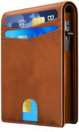 QLD 2026 Wallet for Men - RFID Blocking Slim Minimalist Wallet, Brown by QLDBrand