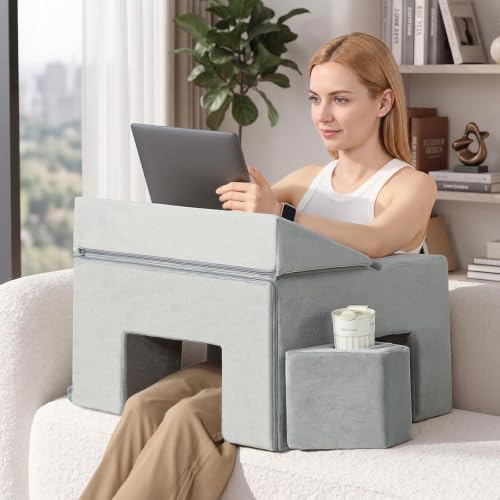 Lap Desk Pillow for Laptop, Foldable Ergonomic Reading Pillow for Gaming by PrimePatio