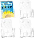 xydstay Acrylic Brochure Holder 8.5x11 Inches, Clear Display Stand, 4 Pack by xydled