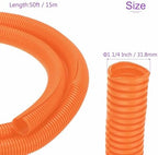 DMiotech 50ft Wire Loom Split Tubing 1 1/4 Inch(31.8mm) ID Orange - Image 3