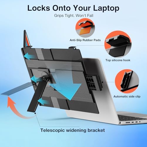 FLYTOCCA Laptop Screen Extender, 15.6" 1080P FHD IPS Display, Detachable Second Monitor Supports Vertical Mount, Plug & Play, Laptop Monitor Extender for 13"-17.3" Laptops, Windows, Mac, Chrome - Image 5