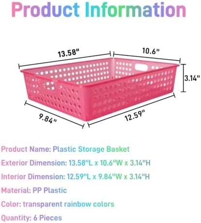 6 Pack Plastic Turn in Paper Trays for Classroom, Storage Bin Baskets - Image 2
