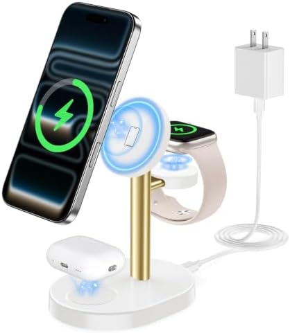 Mag-Safe Charger 3 in 1 Charging Station for iPhone Apple Watch AirPods by Hevanto