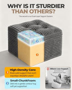 23.6in Pouf Ottoman, Corduroy Footstool Foot Rest Floor Seating - Image 4