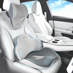 Coverado Car Seat Cushion and Lumbar Support with Headrest Pillow Memory Foam Ergonomic Back Support Driving Seat Cushion Neck Head Pillow, Back Pain Relief, Cushion for Car Driver Office by COVERADOAUTO