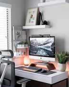 SAMDI Wooden Computer Monitor Stand Save Space Desktop Riser for Computers LCD Monitors Laptop PC iMac Notebook Apple MacBook(Black Walnut) - Image 7