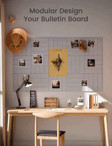 Fluxynara Felt Bulletin Board & Cork Board Alternative, Soft Gray - Image 5