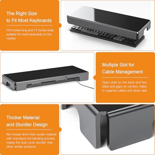 BEEGO Mechanical Computer Keyboard Cover - Black Acrylic Keyboard Cover Keyboard Dust Cover Mechanical Keyboard Cover Full Size Keyboard Protector - Image 5
