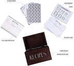 Wooden Recipe Box with 50 Recipe Cards & Dividers, 4x6 Card Holder, Walnut - Image 3