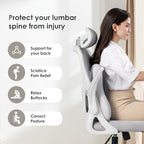 FLORICH 3 PCS Seat Cushion for Carseat Lumbar Support Pillow Car Neck Headrest Pillows Ultrathick Memory Foam Seat Pads Pressure Relief Back Cushion for Office Chair-Dark Beige Grey - Image 6