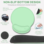 4 PCS Mouse Pad Desk Mat Protector, Keyboard Wrist Rest + Comfortable Mouse Pad with Wrist Rest +Coaster, Large Gaming Mousepad for Computer Laptop, 35.4"X 15.7" Deskpad for Office Home I Light Green - Image 5