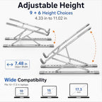 Adjustable Foldable Portable Laptop Stand for Desk Gray - Image 2