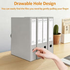 HUA JIE 6 Pack A4 Storage File Boxes Plastic Archives Cases with Clip,Grey - Image 4