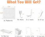 Peg Board, 24"x36" Pegboard Wall Organizer, Includes 6PCS White Peg Boards and Accessories, Plastic Peg Board Panels for Craft Room, Office, Kitchen, Gaming Room - Image 2