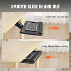 VEVOR Under-Desk Keyboard Tray, Adjustable for Height and Tilt, Slide-Out Design, Spacious 25x9.8 Inch Surface, Ideal for Home and Office Use - Image 4