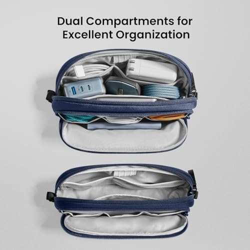 tomtoc Electronic Organizer Travel Case, Dual Compartment Tech Organization - Image 2