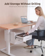 Under Desk Drawer for Standing Desk, No Drill, 30 lb, Desk Leg Mounted - Image 6