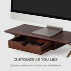 Anji Mountain Monitor Stand for Desk - Desktop Organizer & Laptop Riser, Ergonomic Monitor Riser, Space-Saving, Durable, Easy Assembly & Ideal for Home & Office,Walnut, 24-Inch, Storage Edition - Image 2