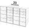 20 Drawers Acrylic Makeup Organizer, stackable Acrylic Storage Drawer by testyu