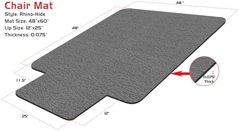 Rhino Mats, Rhino Hide Chair Mat (Lip Option), Office Computer Chair Mat for Hardwood, Tile, Laminate, Concrete and Vinyl Floors, Anti-Slip (Blue, 48”x60”-Lip2512) - Image 4