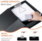 Storage File Boxes 4 Pack, Foldable File Box with Clip, 88mm Spine, Black - Image 3