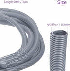 DMiotech 100ft Wire Loom Split Tubing 5/8 Inch(15.9mm) ID Gray - Image 3
