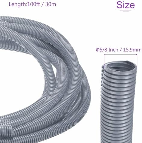 DMiotech 100ft Wire Loom Split Tubing 5/8 Inch(15.9mm) ID Gray - Image 3
