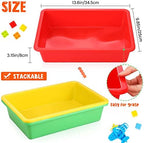 Hoteam 18 Pcs Flat Storage Organizer Bins Paper Tray Classroom,Colorful - Image 3