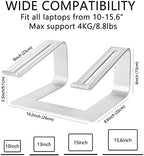 Urmust Laptop Stand for Desk, Silver, Up to 15.6" Laptop - Image 4