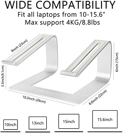 Urmust Laptop Stand for Desk, Silver, Up to 15.6" Laptop - Image 4