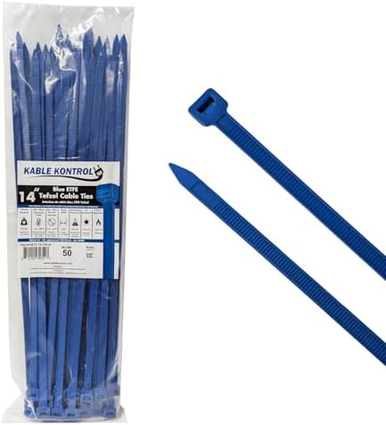 Kable Kontrol Tefzel Cable Ties ETFE, 14 Inch 100 Pcs, 50 Lbs Test, Blue by KABLEKONTROL%C2%AE
