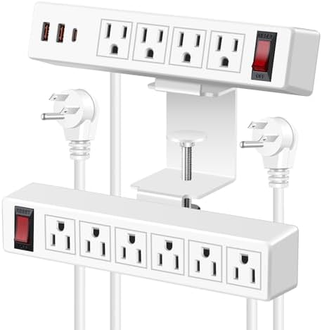 VILONG Desk Clamp Dual Layer Power Strip, 20W USB-C, 700J Surge Protector by VILONG