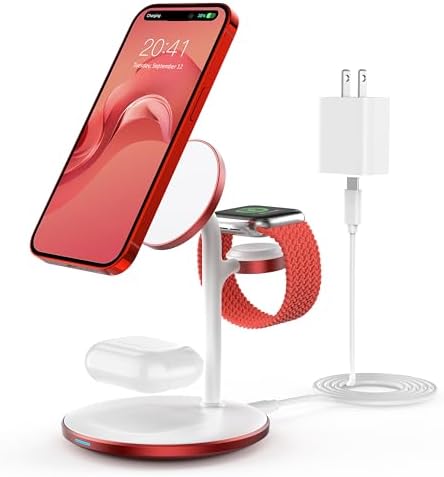 XooFly 3 in 1 Magnetic Wireless Charging Station for Apple Devices,15W by XooFly