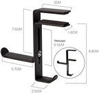 Headphone Stand Headphone Holder Headset Bracket Hanger Metal Wall Stand, Rotatable Double Clamp Hook for - Under Desk Space Save Mount(White) - Image 2