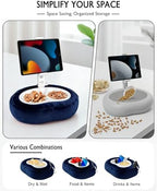 Miledi Tablet Pillow Stand for Bed with Detachable Snack Bowl, Blue - Image 3