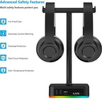KAFRI RGB Dual Headphone Stand with USB C Charger Desk Gaming Double Headset Holder Hanger Rack with 3 USB Charging Port and 2 Outlet - Suitable for Gamer Desktop Table Game Earphone Accessories Gift - Image 6