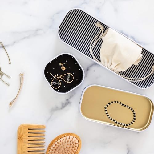 Three by Three Seattle Metal Drawer Organizer Tray Set, 6-Pc, 1" (Gold) - Image 3