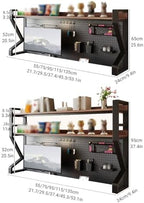 2/3 Tier Desk Shelf with Pegboard & Storage Accessories, Metal Desk Storage Organizer Shelf Space-Saving, DIY Table Countertop Shelves for Dorm, Office(White+Walnut,95 * 115cm/37.4 * 45.3in) - Image 2