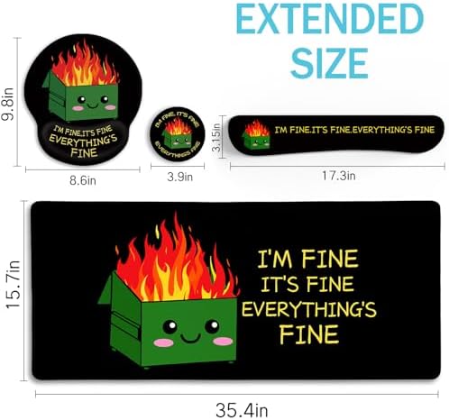 Blusabaca Dumpster on Fire Mouse Pad, Funny Cute Desk Mat Accessories Decor - Image 4