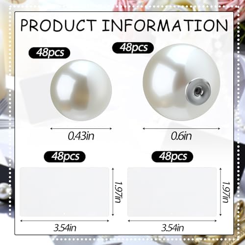 Leinuosen 200 Pcs Decorative Pearl Place Card Stands and Cards Set, Table Place, Food Labels Business, Dessert Table Decor - Image 2