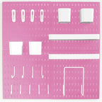 Wall-Mounted Pegboard Kit, 25.2" x 25.2" Organizer Panel – Large, Cost-Effective & Nail-Free Installation Pink - Image 7