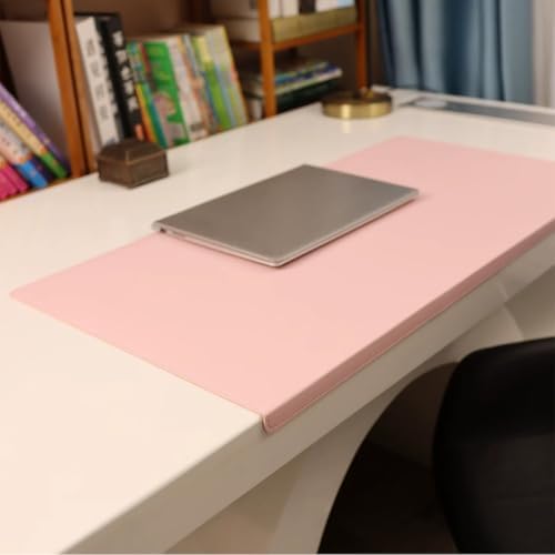 Leather Desk Mat with Stitched Edges & Edge Protection, Non-Slip Large Office Desk Mouse Pad for Work Game Typing, Waterproof Writing Table Extended Protector (Pink,35.4"x19.7") by Unknown