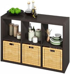 Furinno HERMITE 6-Cube Kitchen Island, Extra Thick Coffee Bar, Dark Oak by Furinno-FitsYourSpaceFitsYourBudget