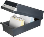 HAN 956-13, Card Filing Box A6 Landscape. Innovative, Attractive Design Holds 1,300 Cards, readjustable lid Supplied with Large Inscription Label, Black - Image 2