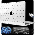 MEEgoodo for M5/M4/M3/M2 MacBook Air 15 inch Case 2026 2025 2024 2023, Case Fit Model (A3448/A3241/A3114/A2941) for MacBook Air 15.3 inch, Black Hearts by MEEgoodo