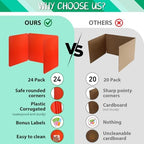 24 Pcs Colorful Desk Dividers for Students, Waterproof Durable Plastic Testing Dividers Privacy Folders for classroom, Easy to Clean, Desk Privacy Panel Classroom Shield Folder Boards Teacher Supplies - Image 3