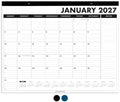 PAPERAGE 2027 Calendar, 12 Months (January 2027 - December 2027), Large (17 in x 22 in), Minimalist Wall and Desk Calendar with Monthly Views, Yearly Plans & Notes Section – Black by PAPERAGE