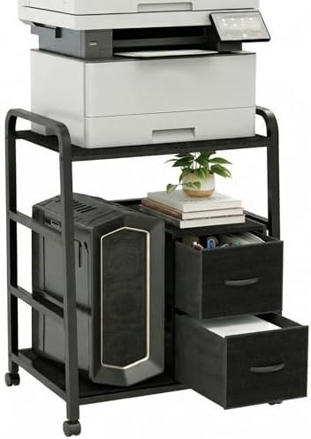 Printer Stand with Storage by Zexvida
